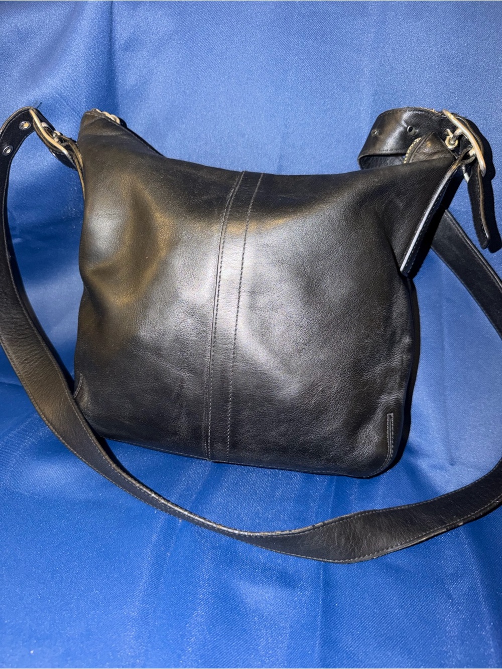 Coach Black Leather Messenger Shoulder Bag